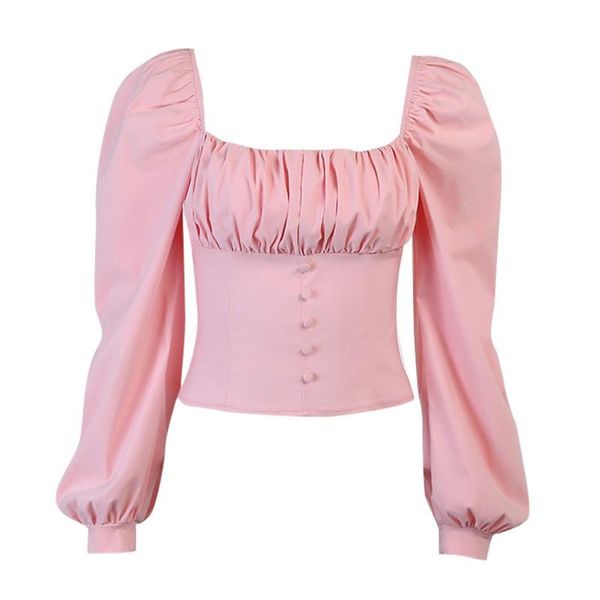 women's blouses & shirts square neck long puff sleeve elegant vintage girl sweet pink short casual basic blouse women shirt wholesale, White
women's blouses & shirts square neck long puff sleeve elegant vintage girl sweet pink short casual basic blouse women shirt wholesale, White