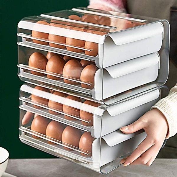 storage bottles & jars double layer egg box drawer type fresh keeping container plastic refrigerator anti-drop rack support stackable
storage bottles & jars double layer egg box drawer type fresh keeping container plastic refrigerator anti-drop rack support stackable