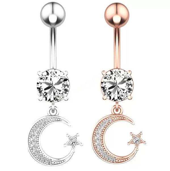 luxury navel & bell button rings european fashion moon star zircon belly ring stainless steel wholesale design body piercing jewelry, Silver
luxury navel & bell button rings european fashion moon star zircon belly ring stainless steel wholesale design body piercing jewelry, Silver