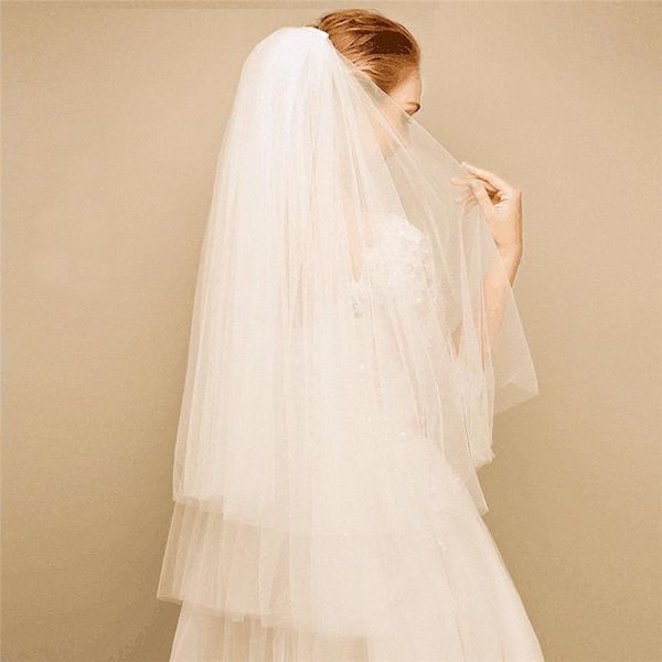 bridal veils elegant two layers wedding veil with comb white ivory for women soft tulle short headband gifts r40, Black 
bridal veils elegant two layers wedding veil with comb white ivory for women soft tulle short headband gifts r40, Black