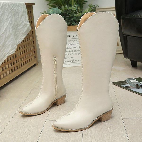 boots 2021 pu leather women knee high low heel western cowboy shoes female winter zipper botas, Black
boots 2021 pu leather women knee high low heel western cowboy shoes female winter zipper botas, Black