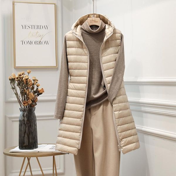 women's down & parkas ailegogo autumn women ultra light white duck jacket zipper long vest coat slim sleeveless outerwear 3xl size wais, Black
women's down & parkas ailegogo autumn women ultra light white duck jacket zipper long vest coat slim sleeveless outerwear 3xl size wais, Black