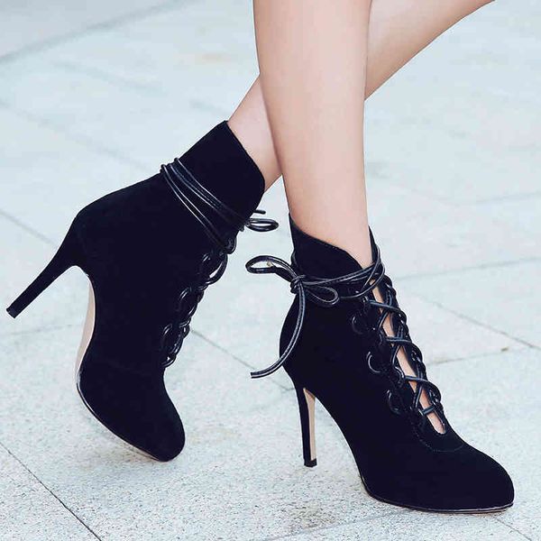 boot autumn winter suede high-heeled cross-straps pointed to the ankle women's beautiful martin boots dressed, Black
boot autumn winter suede high-heeled cross-straps pointed to the ankle women's beautiful martin boots dressed, Black
