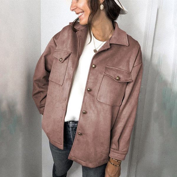 women's down & parkas suede double pocket buttons coats for women autumn thicken long sleeve jackets casual fashion solid outerwear 202, Black
women's down & parkas suede double pocket buttons coats for women autumn thicken long sleeve jackets casual fashion solid outerwear 202, Black