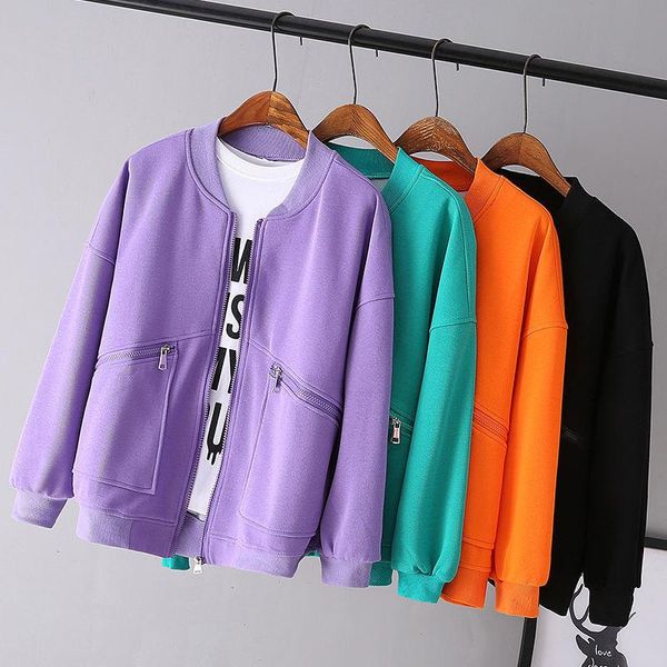 women's jackets candy color sweatshirt 2021 spring autumn loose short student cardigan jacket casual female zipper sweatshirts coat, Black;brown
women's jackets candy color sweatshirt 2021 spring autumn loose short student cardigan jacket casual female zipper sweatshirts coat, Black;brown