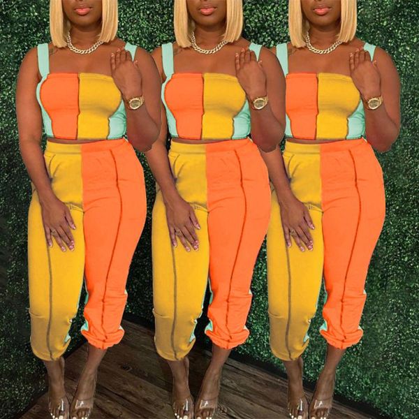 plus size tracksuits 2021 summer women's clothing contrast color camisole fashionable and comfortable pants suit, Black
plus size tracksuits 2021 summer women's clothing contrast color camisole fashionable and comfortable pants suit, Black