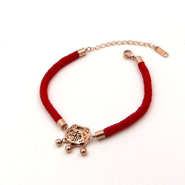 s1-402 rope ping'an fu bell rose gold bracelet transfer big red ben ming long life lock jewelry, Silver
s1-402 rope ping'an fu bell rose gold bracelet transfer big red ben ming long life lock jewelry, Silver