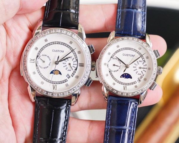 wristwatches women men automatic mechanicial watch moon phase cow leather wristwatch sun turn chronograph sapphire clock, Slivery;brown
wristwatches women men automatic mechanicial watch moon phase cow leather wristwatch sun turn chronograph sapphire clock, Slivery;brown