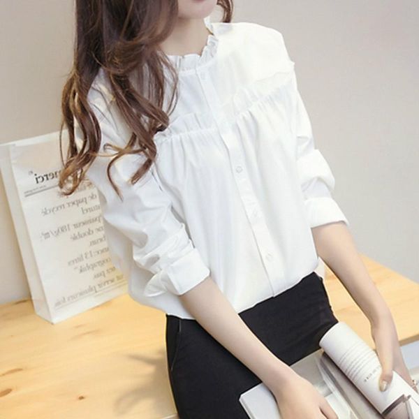 women's blouses & shirts 2021 spring and autumn korean white long sleeve lace wood ear collar shirt loose versatile casual lady
women's blouses & shirts 2021 spring and autumn korean white long sleeve lace wood ear collar shirt loose versatile casual lady