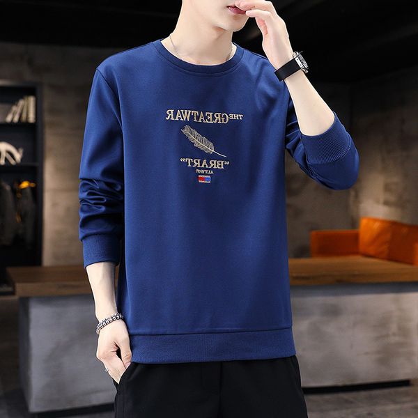 long sved t-shirt sweater men's 2021 trend tide brand bottomed shirt casual round ne autumn cloth, Black
long sved t-shirt sweater men's 2021 trend tide brand bottomed shirt casual round ne autumn cloth, Black