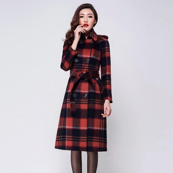 women's wool & blends autumn winter coat women jacket plus size warm plaid long manteau femme, Black
women's wool & blends autumn winter coat women jacket plus size warm plaid long manteau femme, Black