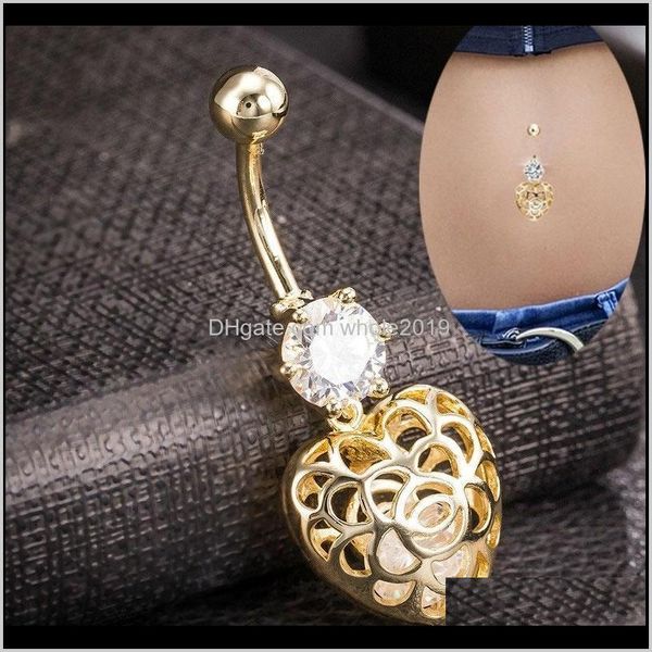& bell drop delivery 2021 fashion heart-shape crystal dangle hollow navel ring belly button rings surgical steel body piercing jewelry p5ucg, Silver
& bell drop delivery 2021 fashion heart-shape crystal dangle hollow navel ring belly button rings surgical steel body piercing jewelry p5ucg, Silver