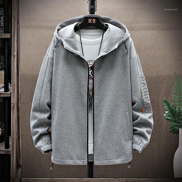 men's jackets spring autumn hooded jacket men fashion windbreaker long sleeve mens streetwear bomber coat casual solid color clothing, Black;brown
men's jackets spring autumn hooded jacket men fashion windbreaker long sleeve mens streetwear bomber coat casual solid color clothing, Black;brown