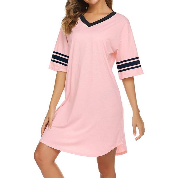 party dresses y2k spring/autumn plus size loose color matching dress nightdress home casual solid v-neck short-sleeved pajama, White;black
party dresses y2k spring/autumn plus size loose color matching dress nightdress home casual solid v-neck short-sleeved pajama, White;black