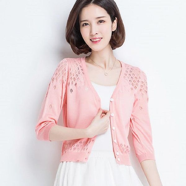 summer fashion thin section coat womens sweaters short paragraph hollow knitwear small shawl 7 points sleeve, White;black
summer fashion thin section coat womens sweaters short paragraph hollow knitwear small shawl 7 points sleeve, White;black