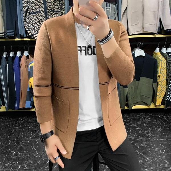 men's sweaters autumn winter v neck sweater striped simple front pockets slim for casual knitted cardigan men jackets streetwear, White;black
men's sweaters autumn winter v neck sweater striped simple front pockets slim for casual knitted cardigan men jackets streetwear, White;black