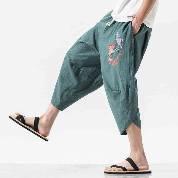 high-quality summer comfortable cotton harem chinese style fashion loose-embroidered carp pants cut green, Black
high-quality summer comfortable cotton harem chinese style fashion loose-embroidered carp pants cut green, Black