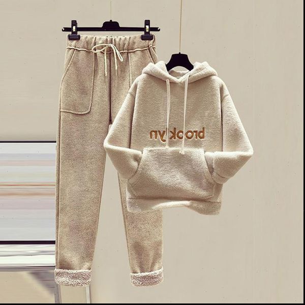 two piece set fashion wool women tracksuits suit embroidery fleece cloth wide legged pants clothing wbxc49, Gray
two piece set fashion wool women tracksuits suit embroidery fleece cloth wide legged pants clothing wbxc49, Gray