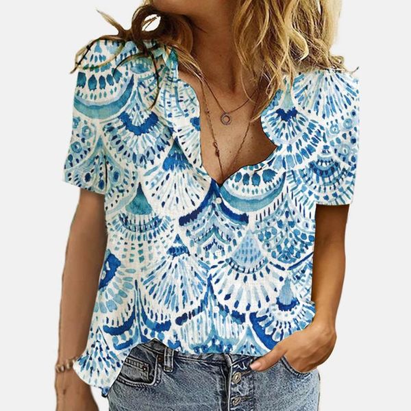 women's blouses & shirts 40# leisure vintage print blouse button lapel cardigan lady loose short sleeve oversized casual womens, White
women's blouses & shirts 40# leisure vintage print blouse button lapel cardigan lady loose short sleeve oversized casual womens, White