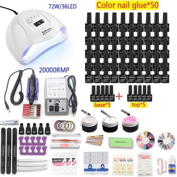 nail set 50/40/30/20/10 color gel varnish polish 120w uv led lamp 35000rmp drill manicure sets art tools kits
nail set 50/40/30/20/10 color gel varnish polish 120w uv led lamp 35000rmp drill manicure sets art tools kits