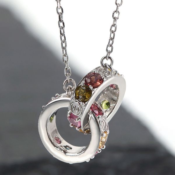 925 silver mosaic tourmaline pendant color gem evening dress necklace real thing with the certificate contains chain
925 silver mosaic tourmaline pendant color gem evening dress necklace real thing with the certificate contains chain