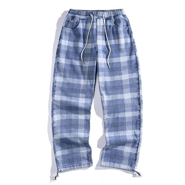 men's jeans classic two style straight men plaid print ins france loose pants male casual personal leisure comfortable trousers, Blue
men's jeans classic two style straight men plaid print ins france loose pants male casual personal leisure comfortable trousers, Blue