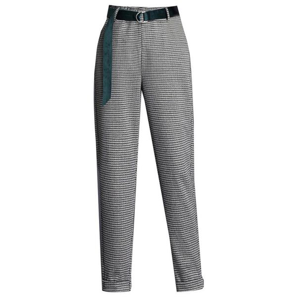 women's pants & capris autumn and winter women haren high-waisted tweed checked stretch for, Black;white
women's pants & capris autumn and winter women haren high-waisted tweed checked stretch for, Black;white
