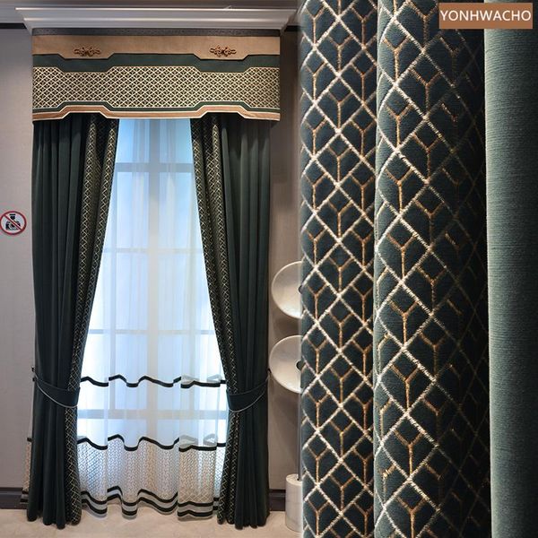 curtain & drapes custom luxury american retro dark green velvet living room bedroom thick cloth blackout valance tulle drape c841
curtain & drapes custom luxury american retro dark green velvet living room bedroom thick cloth blackout valance tulle drape c841