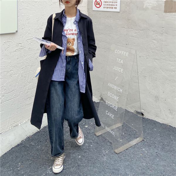 make firm offers three standard qi in spring hired joker long trench coat, Black
make firm offers three standard qi in spring hired joker long trench coat, Black