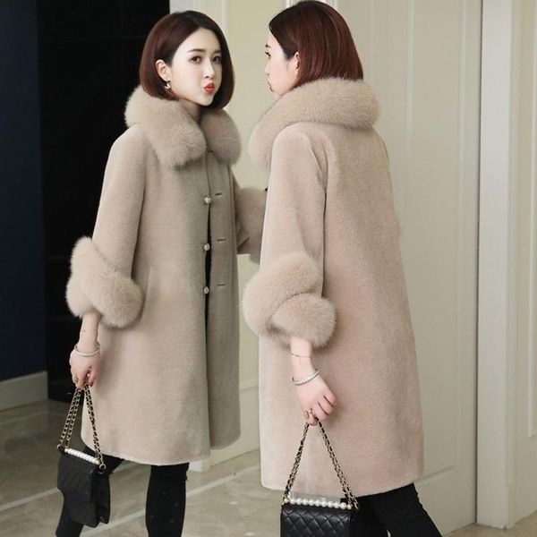 women's fur & faux women winter collar real wool coat lady natural sheep sheared jacket female oversize thick warm mid-long outerwear x, Black
women's fur & faux women winter collar real wool coat lady natural sheep sheared jacket female oversize thick warm mid-long outerwear x, Black
