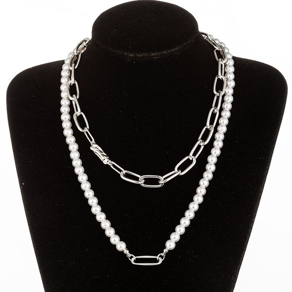 punk hiphop cuban thick chain choker necklace sets for women vintage pearl necklaces coin pendant men jewelry, Silver
punk hiphop cuban thick chain choker necklace sets for women vintage pearl necklaces coin pendant men jewelry, Silver