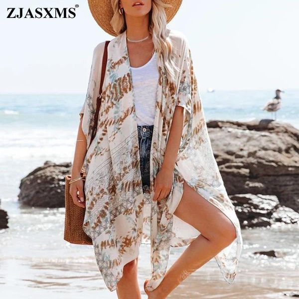 women's swimwear summer mid-length slit chiffon beach sunscreen blouse holiday style 2021 vintage floral print long cardigan women cov, White;black
women's swimwear summer mid-length slit chiffon beach sunscreen blouse holiday style 2021 vintage floral print long cardigan women cov, White;black