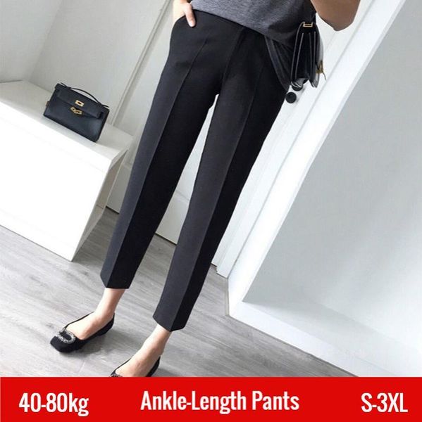 black suit spring casual womens pants nine point large size loose and thin high waist harem, Black;white
black suit spring casual womens pants nine point large size loose and thin high waist harem, Black;white