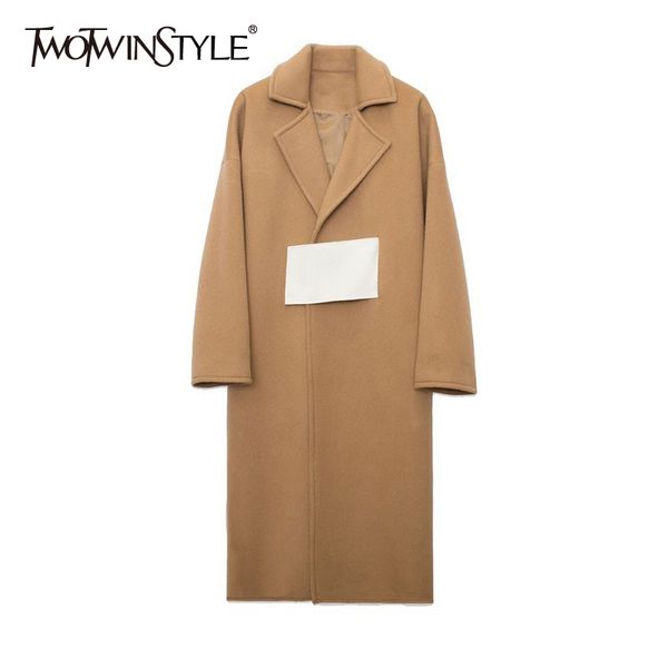 casual wool coat female long sleeve patchwork hit colors winter jackets for women oversized fashion 210524, Black
casual wool coat female long sleeve patchwork hit colors winter jackets for women oversized fashion 210524, Black