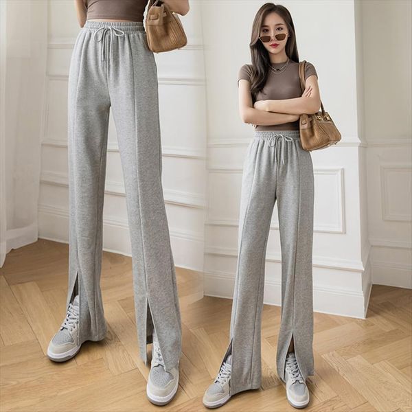 solid color casual sweatpants women pants spring autumn elastic high waist slit korean streetwear female fashion trousers, Black;white
solid color casual sweatpants women pants spring autumn elastic high waist slit korean streetwear female fashion trousers, Black;white