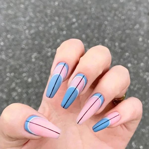 false nails 24pcs blue purple fake nail patch glue type removable long paragraph fashion manicure save time ldo99, Red;gold
false nails 24pcs blue purple fake nail patch glue type removable long paragraph fashion manicure save time ldo99, Red;gold