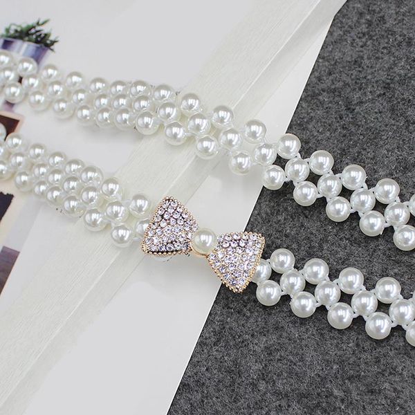 belts elegant women pearls waist handmade bridal pearl beaded elastic wedding accessories, Black;brown
belts elegant women pearls waist handmade bridal pearl beaded elastic wedding accessories, Black;brown