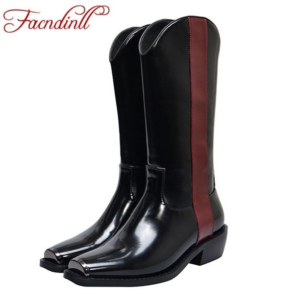 facndinll women boots new fashion genuine leather and patent leather square med heels shoes woman black knee high boots 
facndinll women boots new fashion genuine leather and patent leather square med heels shoes woman black knee high boots