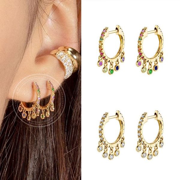 hoop & huggie s925 silver earrings ins fashion temperament personality joker inlaid with colored zircon ear buckle, Golden;silver
hoop & huggie s925 silver earrings ins fashion temperament personality joker inlaid with colored zircon ear buckle, Golden;silver