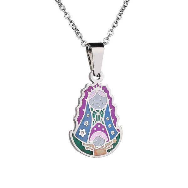 pendant necklaces religious stainless steel virgin mary cute cartoon colorful figure women necklace catholic christian gift, Silver
pendant necklaces religious stainless steel virgin mary cute cartoon colorful figure women necklace catholic christian gift, Silver