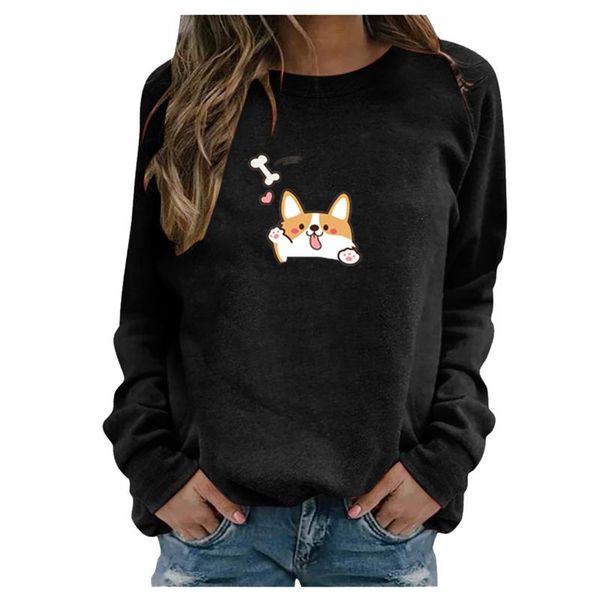 women's hoodies & sweatshirts sweatshirt casual long sleeve cute dog print pullover autumn winter loose streetwear sudaderas mujer mol, Black
women's hoodies & sweatshirts sweatshirt casual long sleeve cute dog print pullover autumn winter loose streetwear sudaderas mujer mol, Black