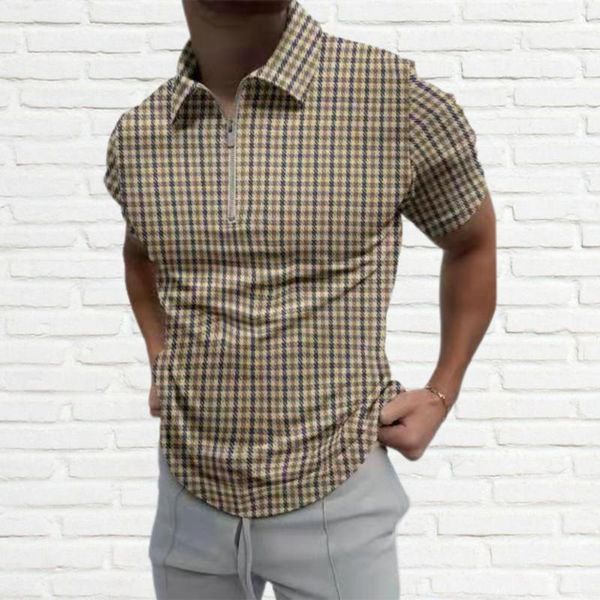 men's polos men lattices print turn-down collar t-shirt thin zipper short sleeve stretchy sweat absorbing summer shirts top, White;black
men's polos men lattices print turn-down collar t-shirt thin zipper short sleeve stretchy sweat absorbing summer shirts top, White;black