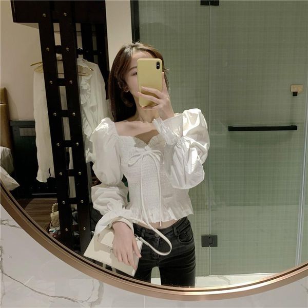 women's blouses & shirts korobov women black blouse vintage court puff sleeve female korean slim elegant square collar mujer blusas 794, White
women's blouses & shirts korobov women black blouse vintage court puff sleeve female korean slim elegant square collar mujer blusas 794, White