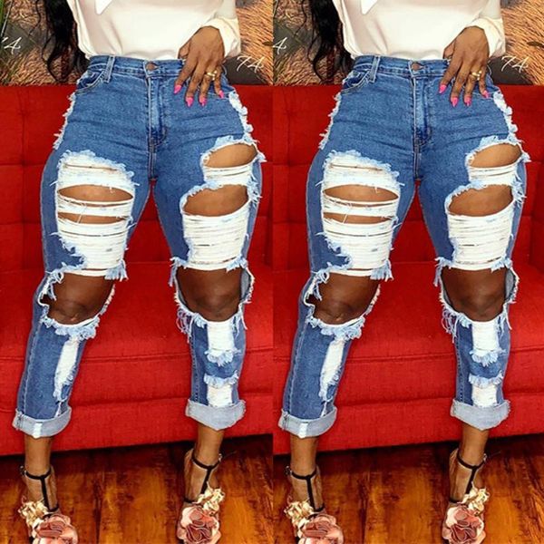 women's ripped jeans pants winter fashion casual trends solid high waist hole hollow out slim denim full pencil, Blue
women's ripped jeans pants winter fashion casual trends solid high waist hole hollow out slim denim full pencil, Blue