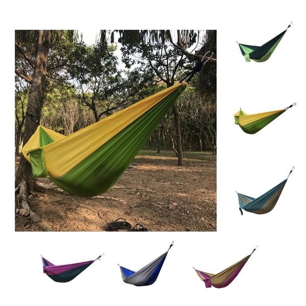 double person portable parachute nylon travel camping hammock with climbing rope & carabiner 8.86 x 4.6 ft sleeping bags
double person portable parachute nylon travel camping hammock with climbing rope & carabiner 8.86 x 4.6 ft sleeping bags