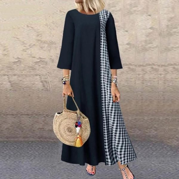 casual dresses vintage large size plaid patchwork long dress for women round neck irregular hem boho loose cotton and robe, Black;gray
casual dresses vintage large size plaid patchwork long dress for women round neck irregular hem boho loose cotton and robe, Black;gray