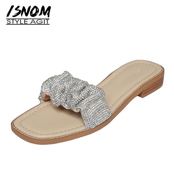 slippers isnom women genuine leather round toe soft flat crystal ladies summer slides casual chunky low heels shoes 2021, Black
slippers isnom women genuine leather round toe soft flat crystal ladies summer slides casual chunky low heels shoes 2021, Black