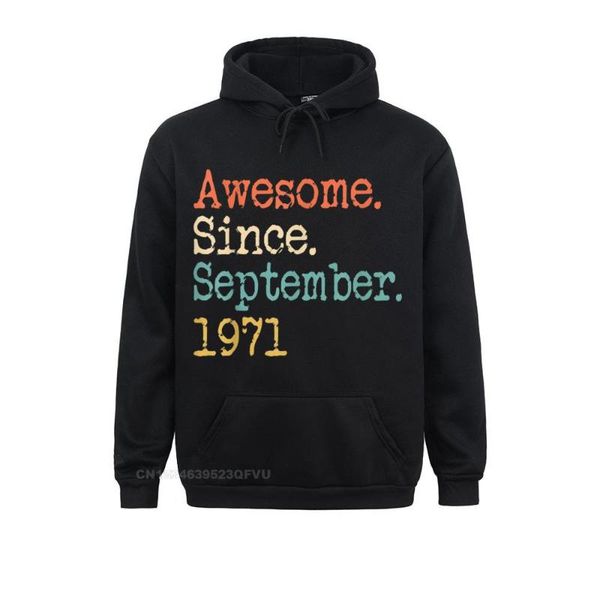 men's hoodies & sweatshirts awesome since september 1971 50th funny hoodie cotton men summer tees design camisa japanese streetwear, Black
men's hoodies & sweatshirts awesome since september 1971 50th funny hoodie cotton men summer tees design camisa japanese streetwear, Black