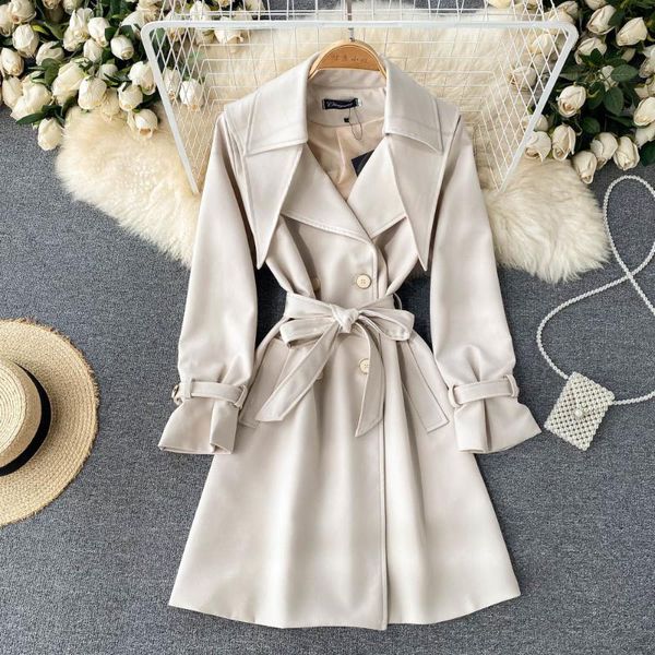 women's trench coats women long coat 2021 autumn fashion double breasted turn-down collar belt lace-up office lady cloak windbreaker ou, Tan;black
women's trench coats women long coat 2021 autumn fashion double breasted turn-down collar belt lace-up office lady cloak windbreaker ou, Tan;black