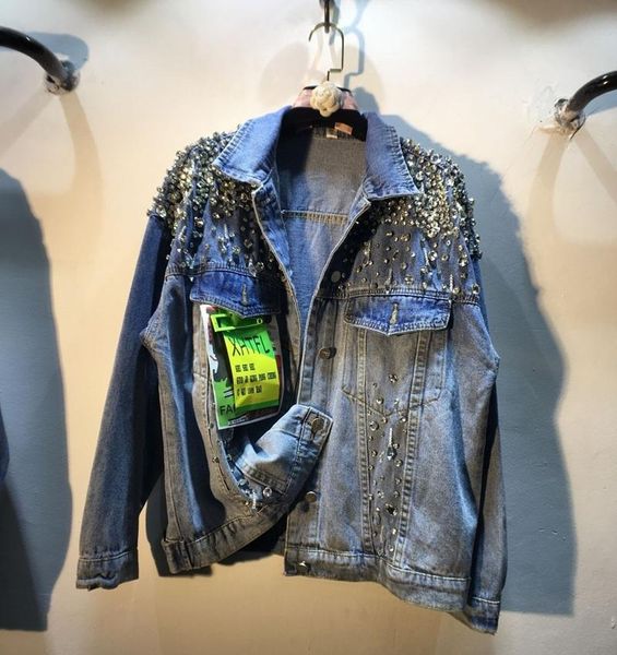 women's jackets european autumn heavy industry diamond-studded bead loose and thin denim jacket coats women fashion streetwear 2021, Black;brown
women's jackets european autumn heavy industry diamond-studded bead loose and thin denim jacket coats women fashion streetwear 2021, Black;brown